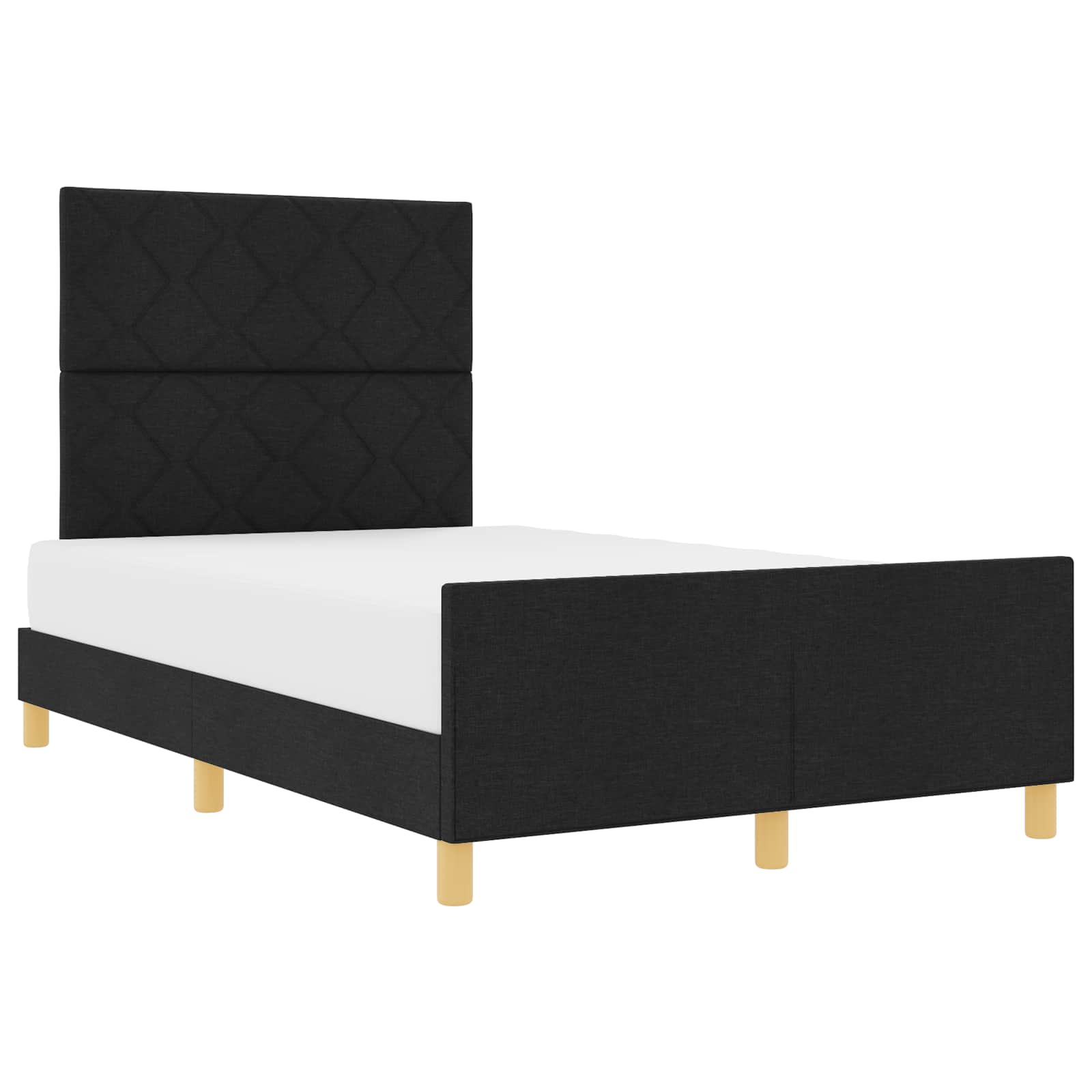 Bedframe met hoofdeinde Zwart 120 x 200 cm Stof is nu te koop bij PeponiXL, paradijselijk wonen!