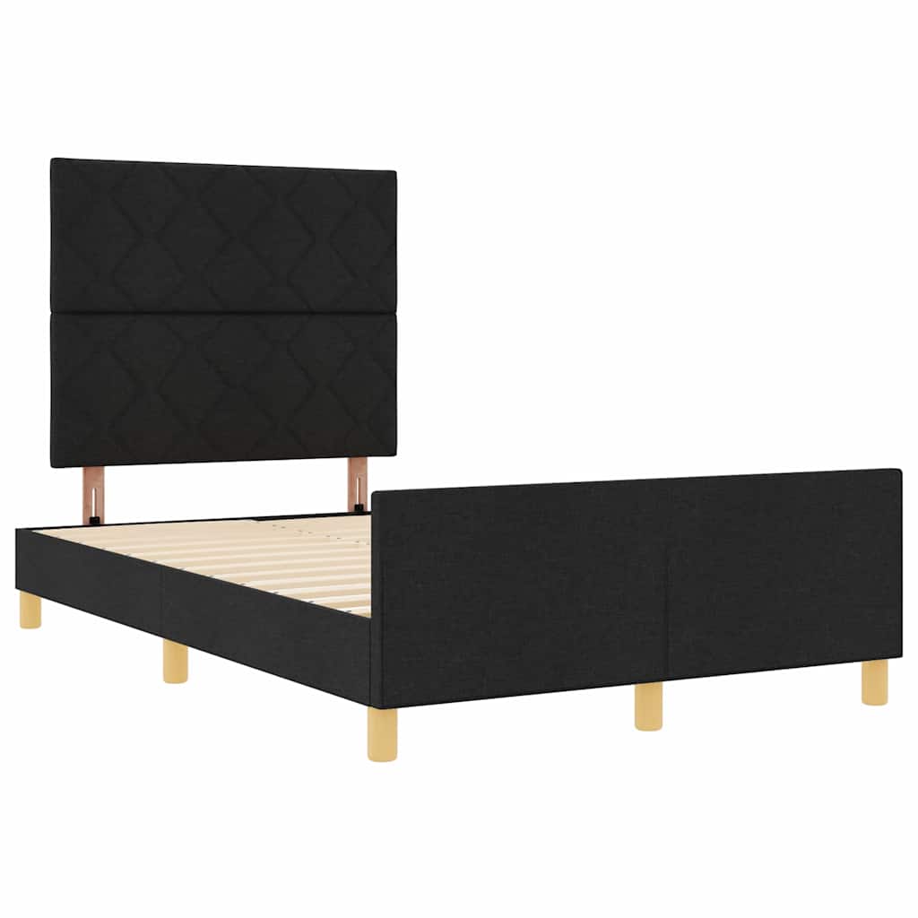 Bedframe met hoofdeinde Zwart 120 x 200 cm Stof is nu te koop bij PeponiXL, paradijselijk wonen!