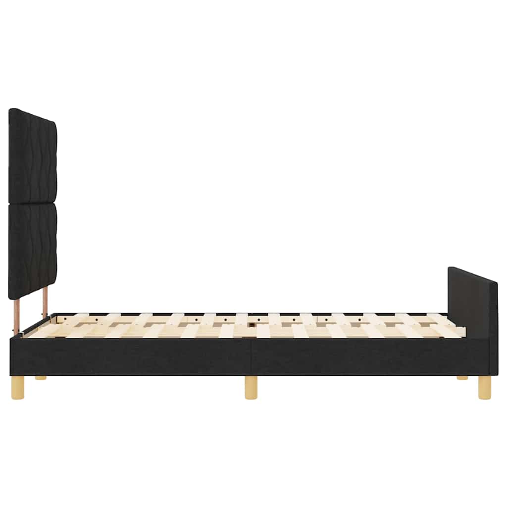 Bedframe met hoofdeinde Zwart 120 x 200 cm Stof is nu te koop bij PeponiXL, paradijselijk wonen!