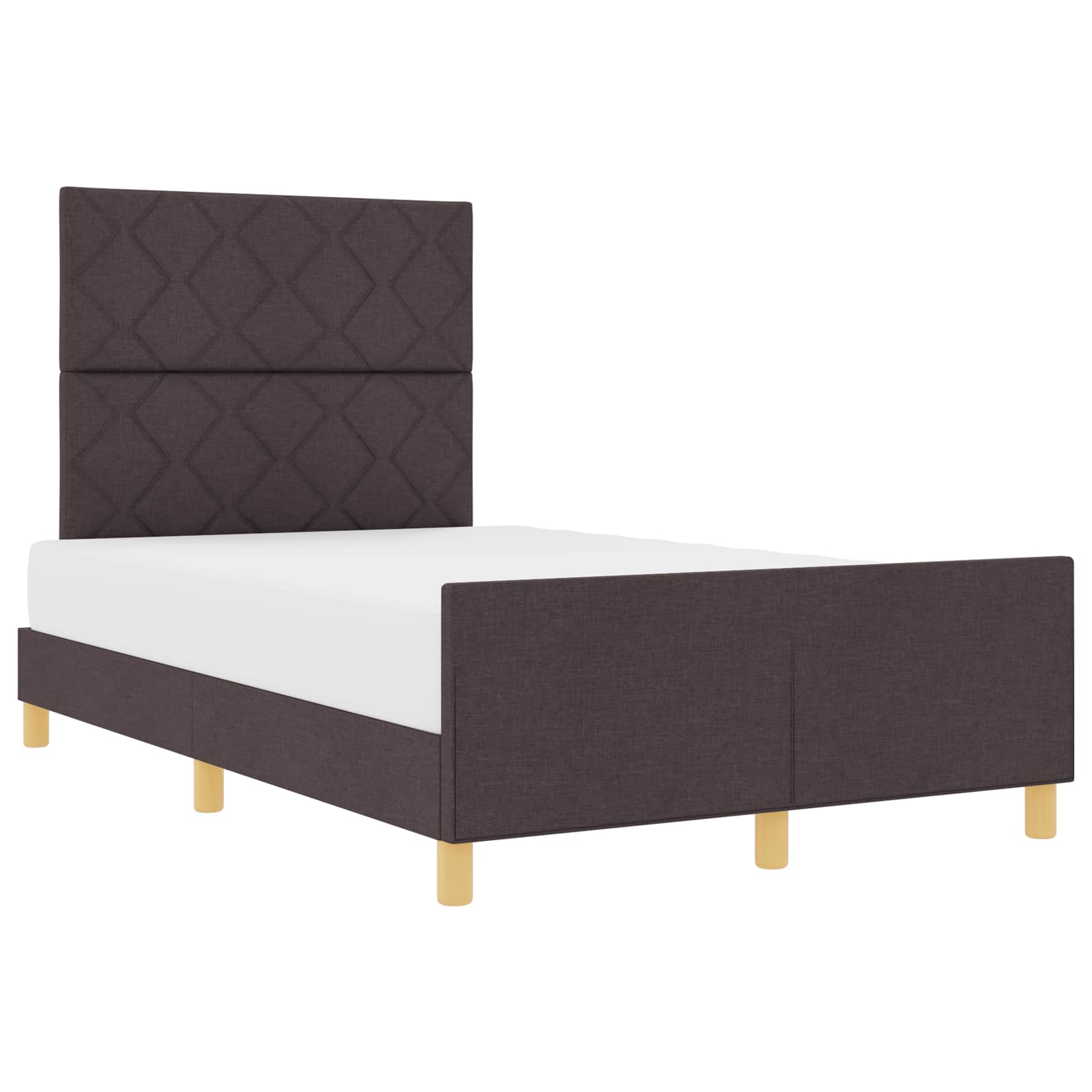 Bedframe met hoofdeinde Donkerbruin 120 x 200 cm Stof is nu te koop bij PeponiXL, paradijselijk wonen!