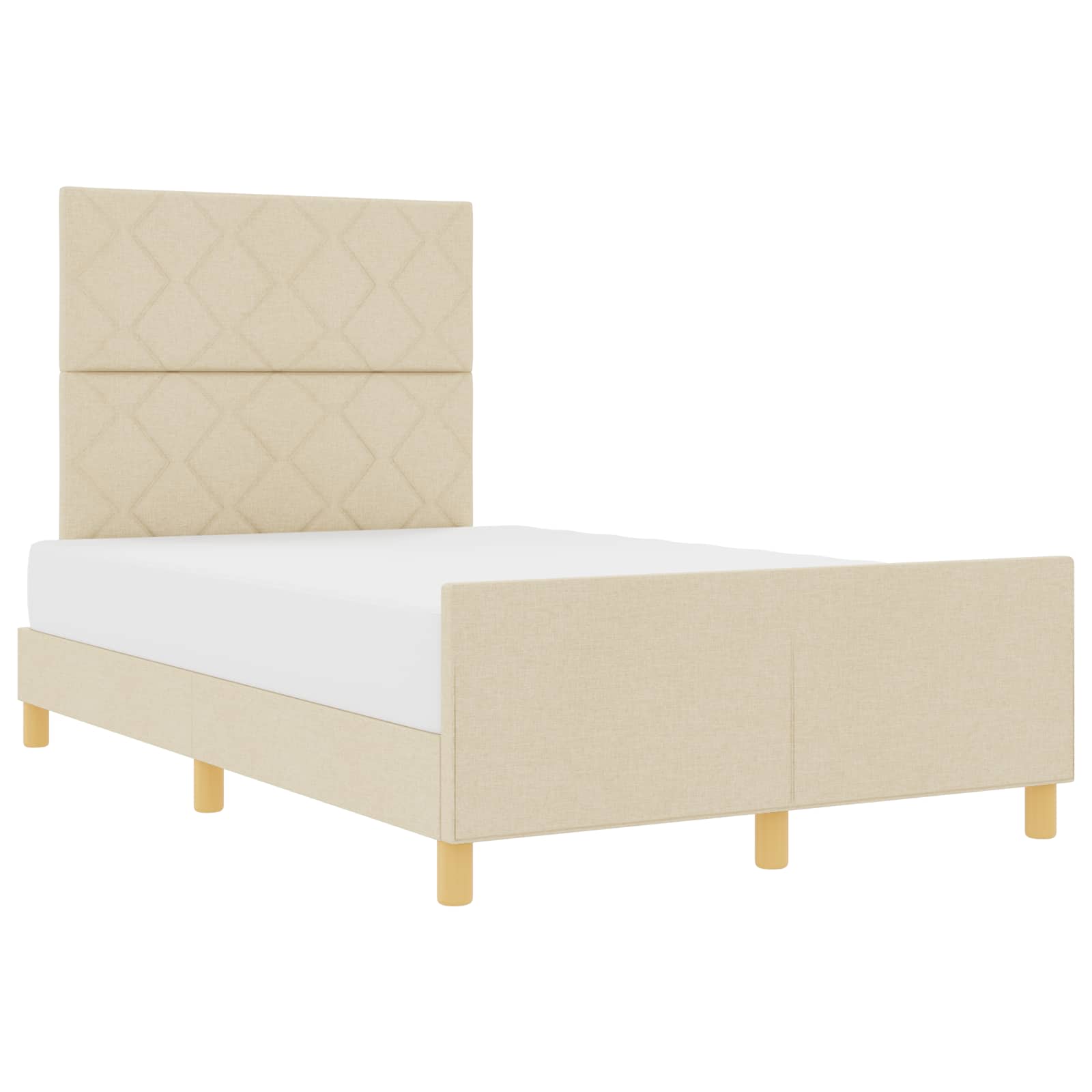Bedframe met hoofdeinde Crème 120 x 200 cm Stof is nu te koop bij PeponiXL, paradijselijk wonen!