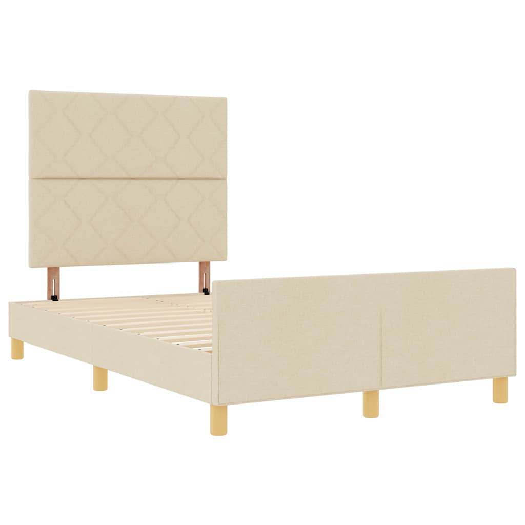 Bedframe met hoofdeinde Crème 120 x 200 cm Stof is nu te koop bij PeponiXL, paradijselijk wonen!