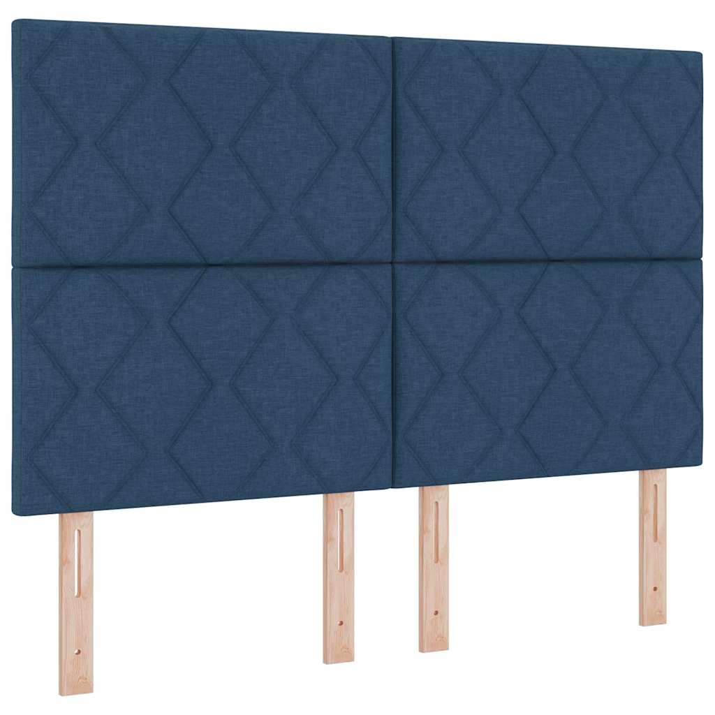 Bedframe met hoofdeinde Blauw 140 x 190 cm Stof