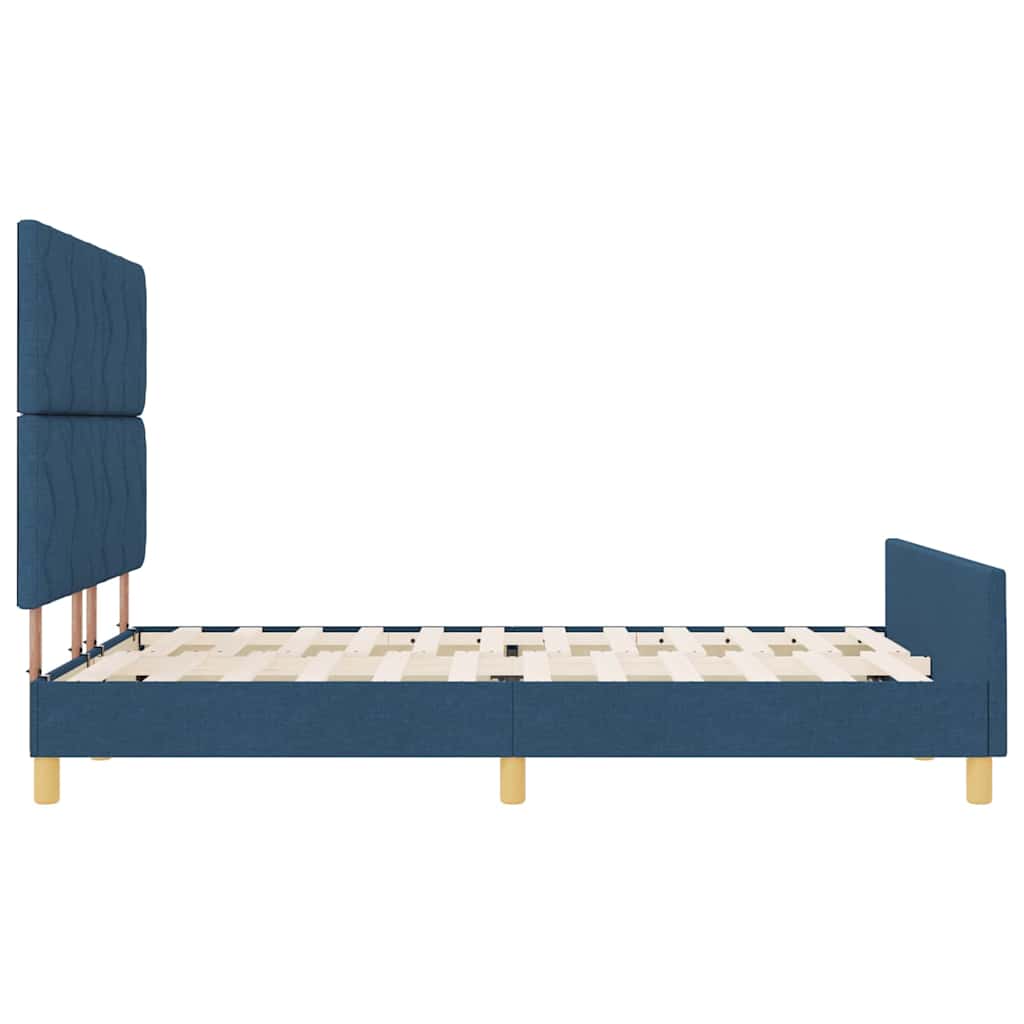 Bedframe met hoofdeinde Blauw 140 x 190 cm Stof