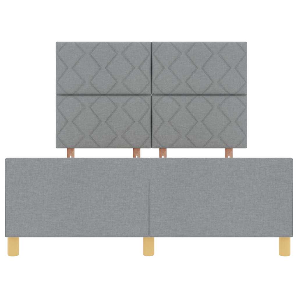 Bedframe met hoofdeinde Lichtgrijs 160 x 200 cm Stof is nu te koop bij PeponiXL, paradijselijk wonen!