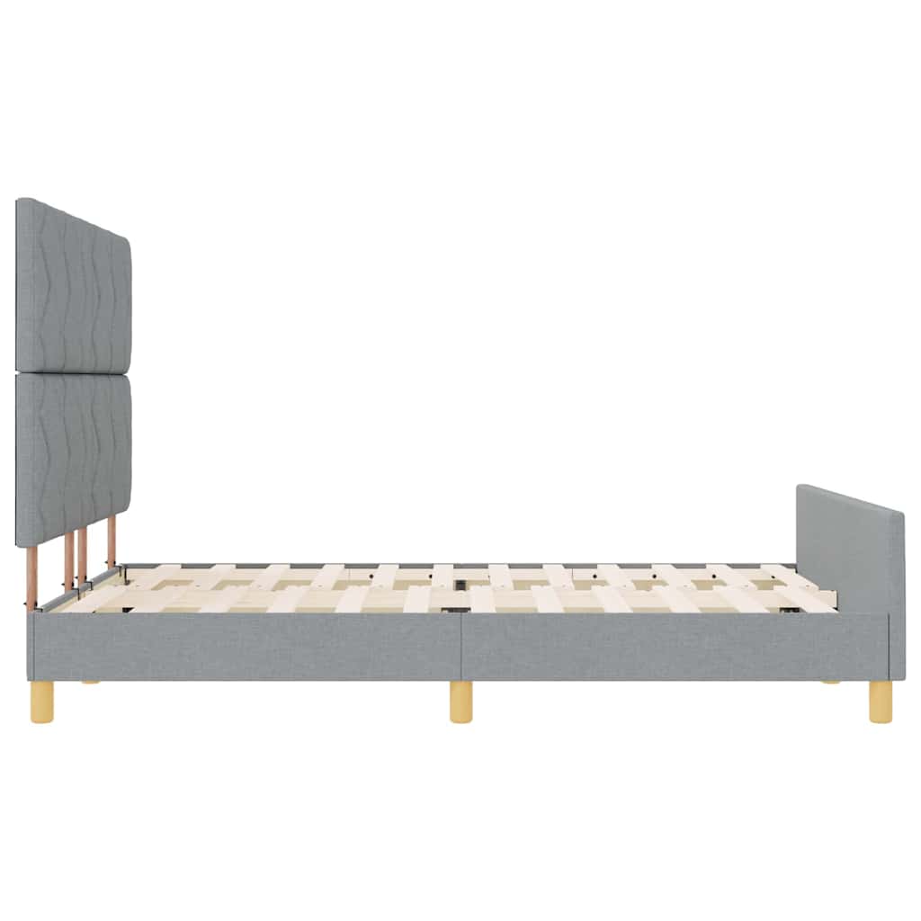 Bedframe met hoofdeinde Lichtgrijs 160 x 200 cm Stof is nu te koop bij PeponiXL, paradijselijk wonen!