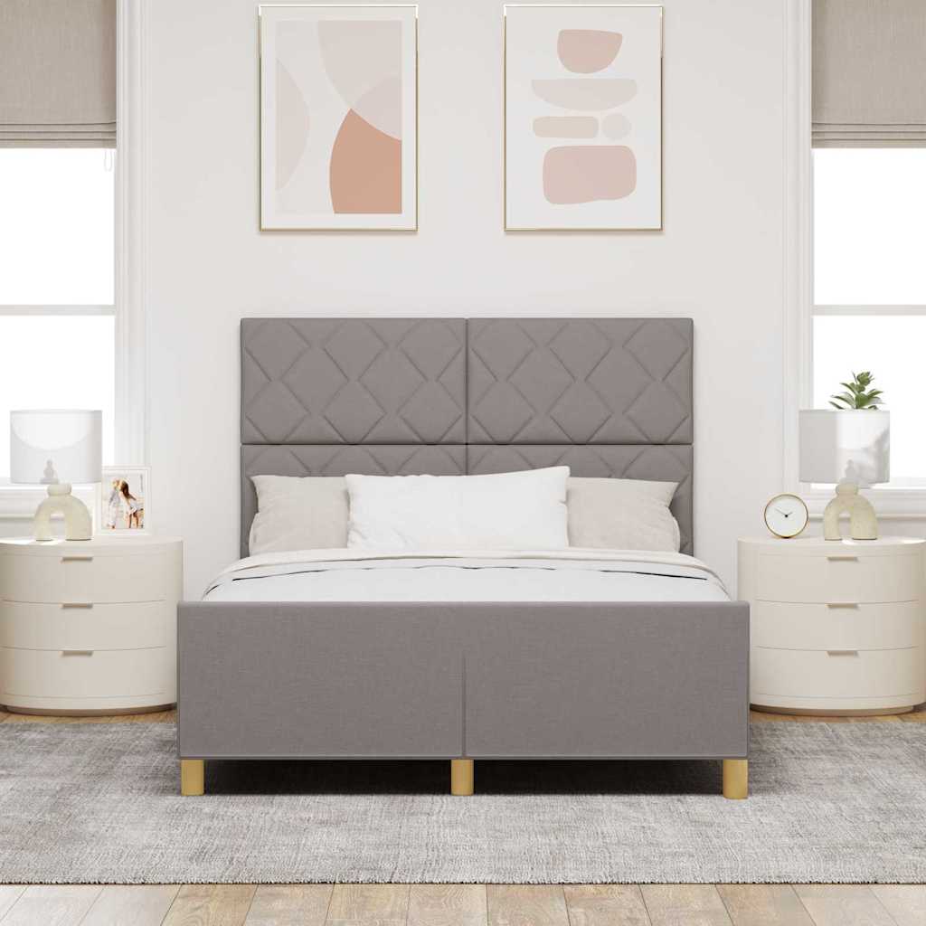 Bedframe met hoofdeinde Taupe 160 x 200 cm Stof is nu te koop bij PeponiXL, paradijselijk wonen!