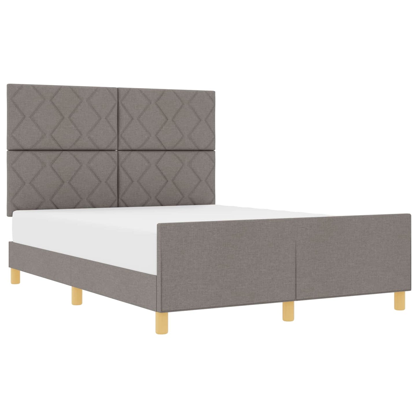 Bedframe met hoofdeinde Taupe 160 x 200 cm Stof is nu te koop bij PeponiXL, paradijselijk wonen!
