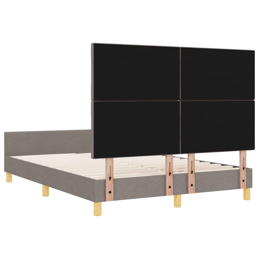 Bedframe met hoofdeinde Taupe 160 x 200 cm Stof is nu te koop bij PeponiXL, paradijselijk wonen!