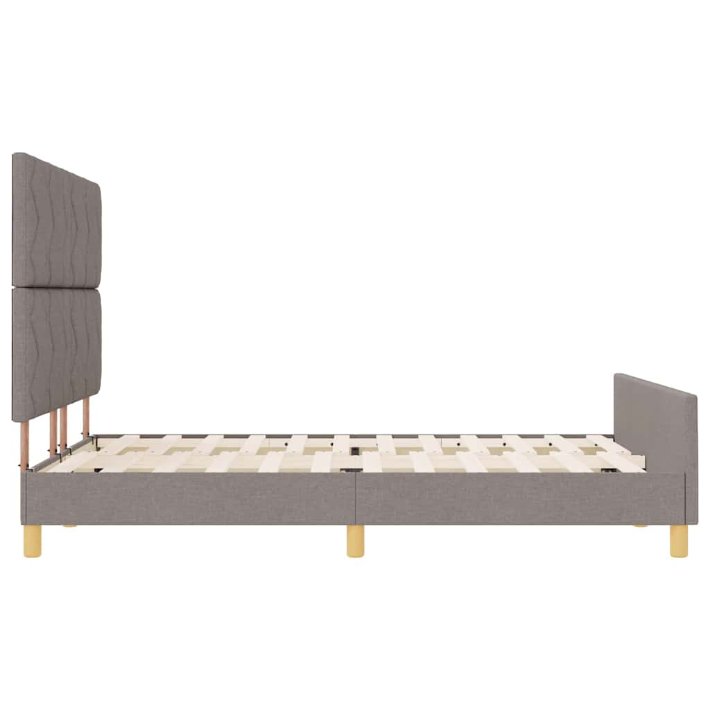 Bedframe met hoofdeinde Taupe 160 x 200 cm Stof is nu te koop bij PeponiXL, paradijselijk wonen!