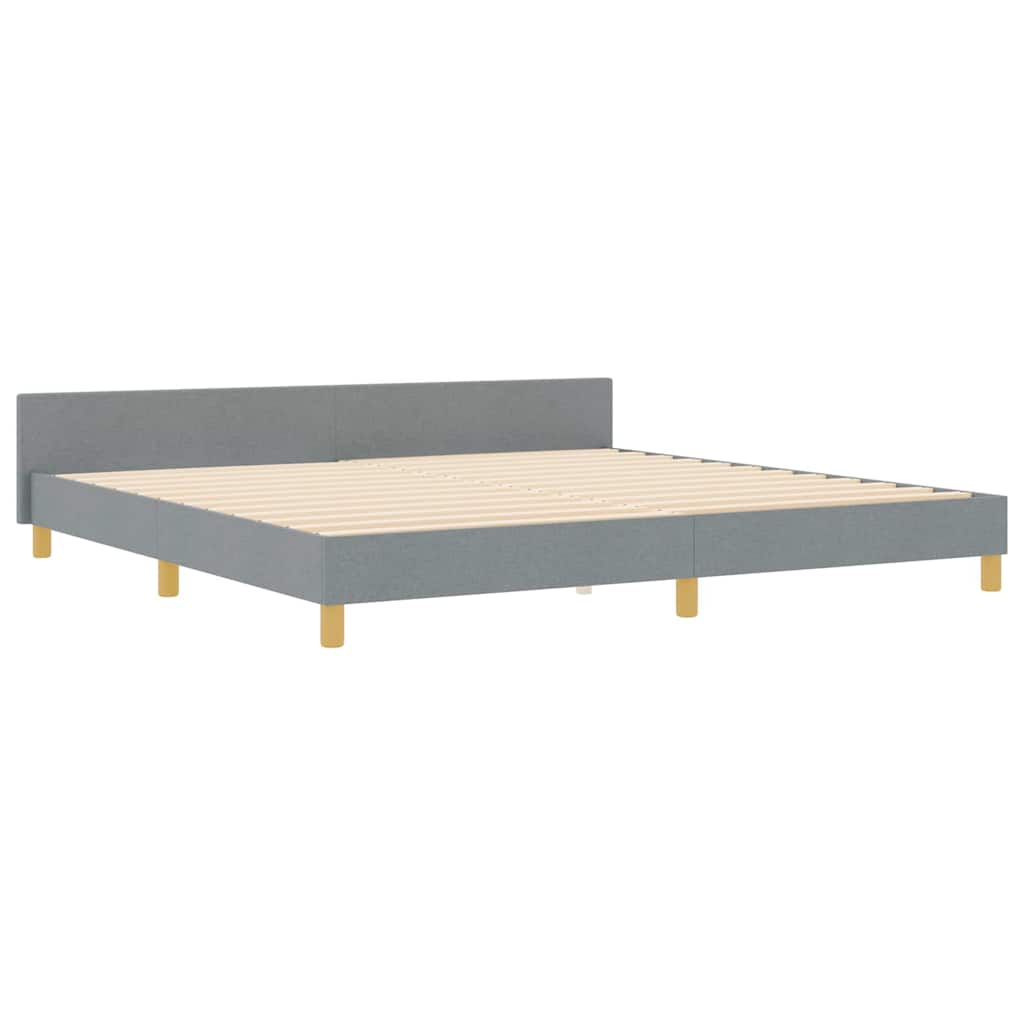 Bedframe met hoofdeinde Lichtgrijs 200 x 200 cm Stof is nu te koop bij PeponiXL, paradijselijk wonen!