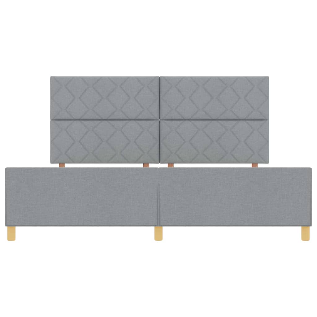 Bedframe met hoofdeinde Lichtgrijs 200 x 200 cm Stof is nu te koop bij PeponiXL, paradijselijk wonen!