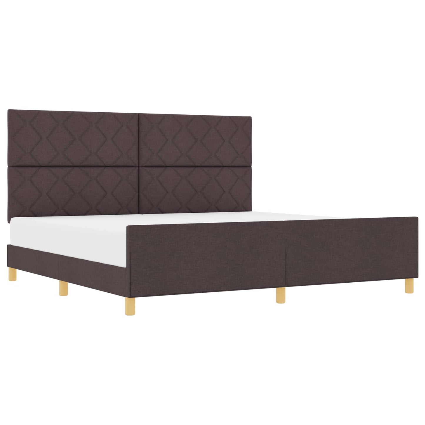 Bedframe met hoofdeinde Donkerbruin 200 x 200 cm Stof is nu te koop bij PeponiXL, paradijselijk wonen!