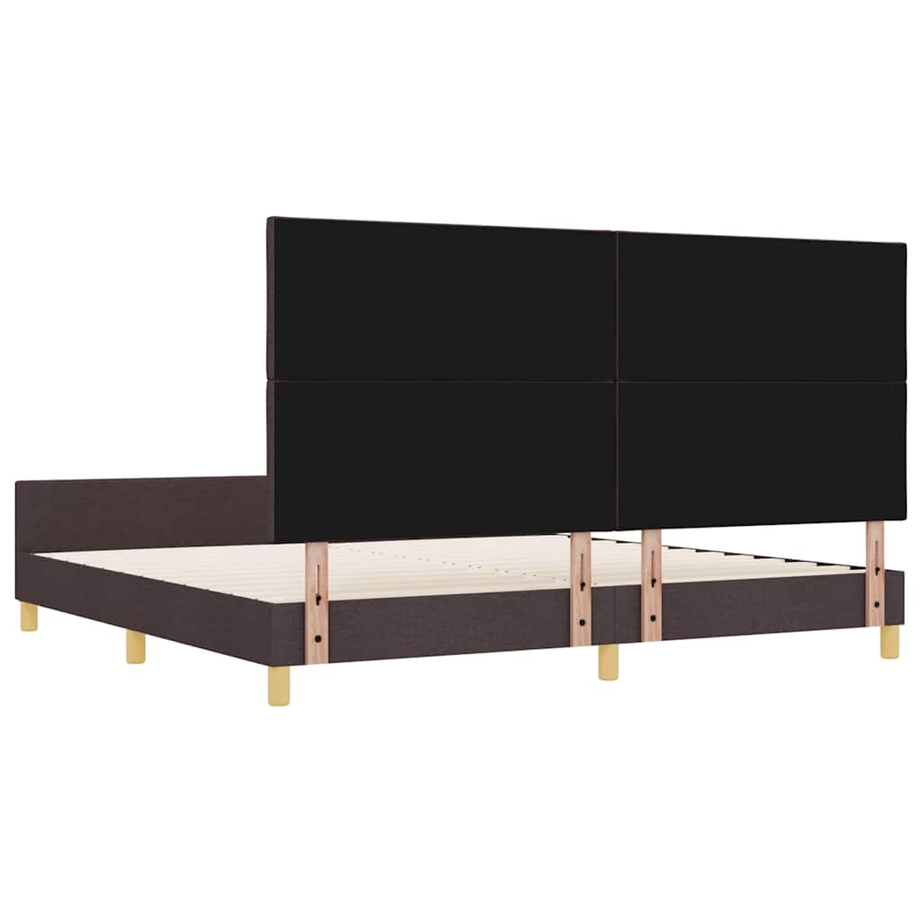 Bedframe met hoofdeinde Donkerbruin 200 x 200 cm Stof is nu te koop bij PeponiXL, paradijselijk wonen!