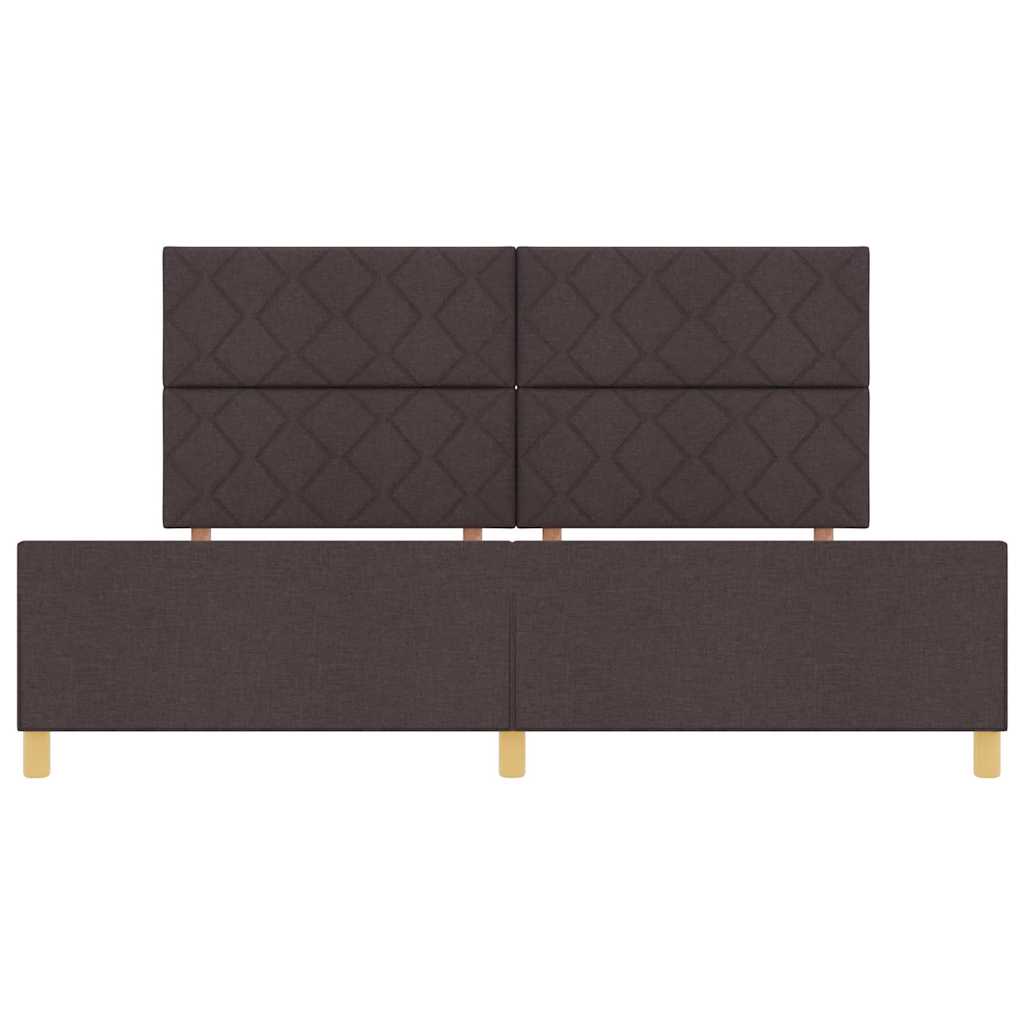 Bedframe met hoofdeinde Donkerbruin 200 x 200 cm Stof is nu te koop bij PeponiXL, paradijselijk wonen!