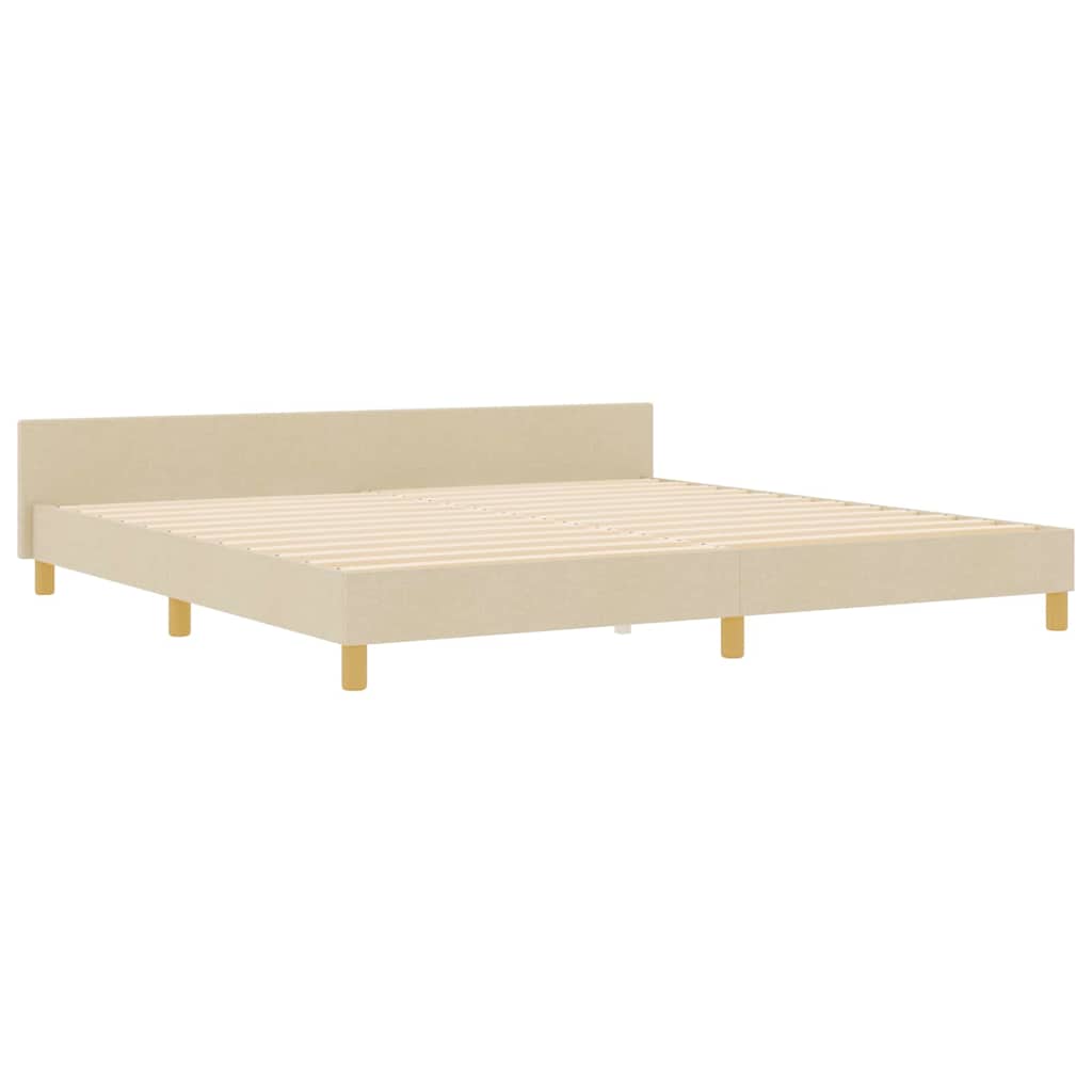Bedframe met hoofdeinde Crème 200 x 200 cm Stof is nu te koop bij PeponiXL, paradijselijk wonen!