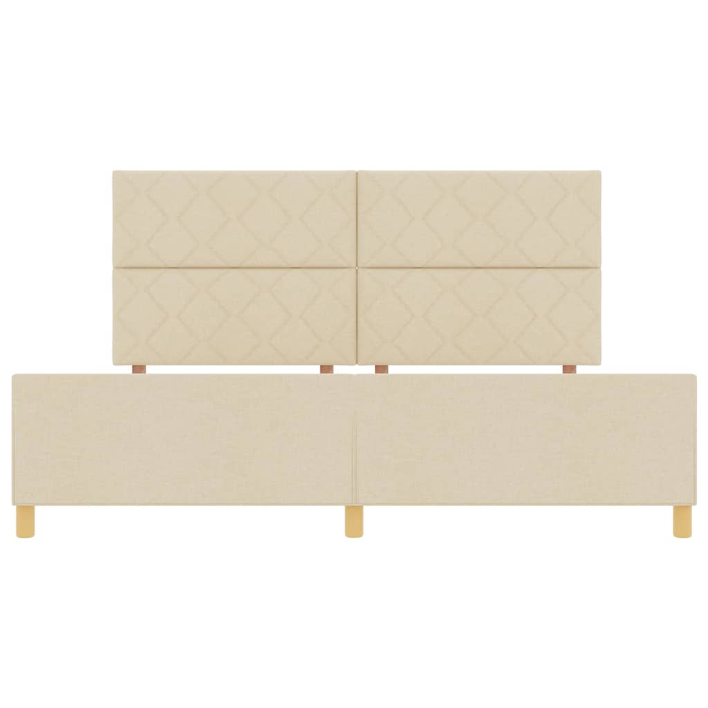Bedframe met hoofdeinde Crème 200 x 200 cm Stof is nu te koop bij PeponiXL, paradijselijk wonen!