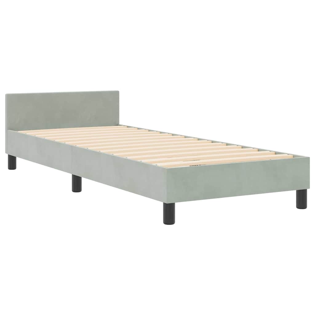 Boxspringbed met hoofdeinde Lichtgrijs 80 x 200 cm Fluweel is nu te koop bij PeponiXL, paradijselijk wonen!