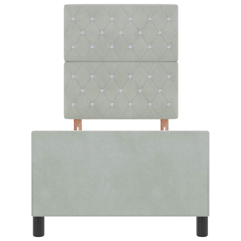 Boxspringbed met hoofdeinde Lichtgrijs 80 x 200 cm Fluweel is nu te koop bij PeponiXL, paradijselijk wonen!