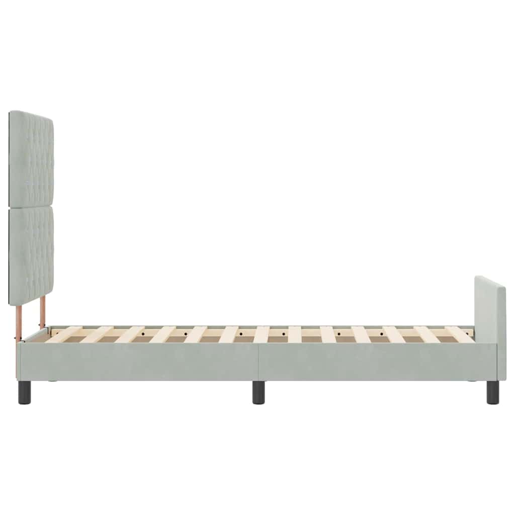 Boxspringbed met hoofdeinde Lichtgrijs 80 x 200 cm Fluweel is nu te koop bij PeponiXL, paradijselijk wonen!