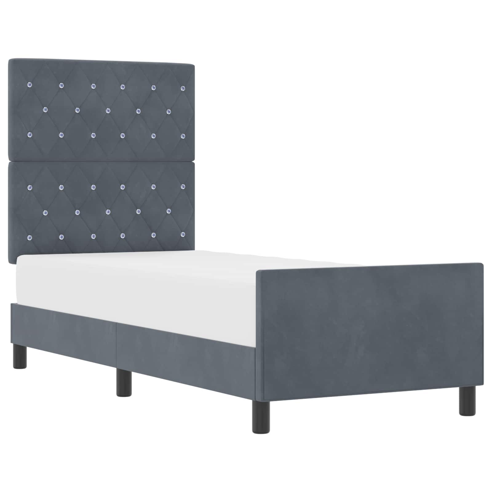 Boxspringbed met hoofdeinde Donkergrijs 80 x 200 cm Fluweel is nu te koop bij PeponiXL, paradijselijk wonen!