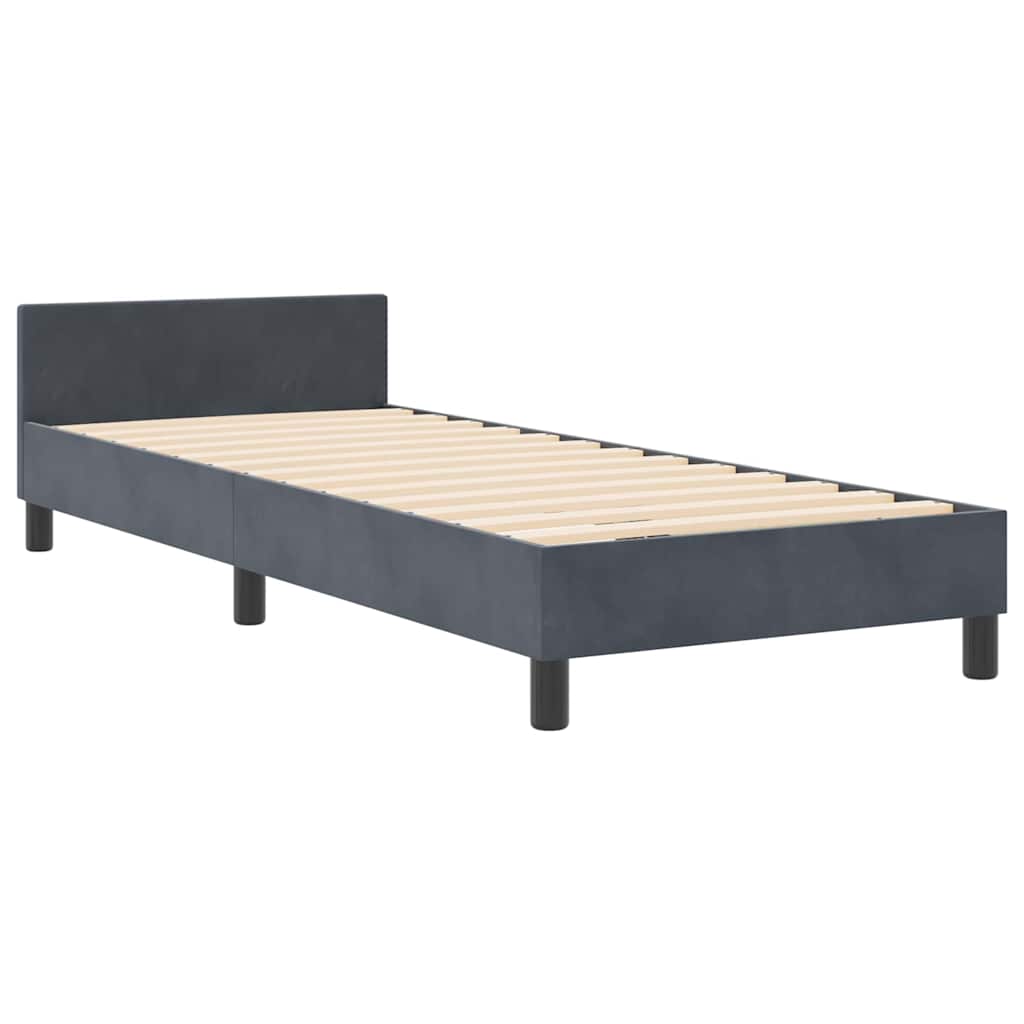 Boxspringbed met hoofdeinde Donkergrijs 80 x 200 cm Fluweel is nu te koop bij PeponiXL, paradijselijk wonen!