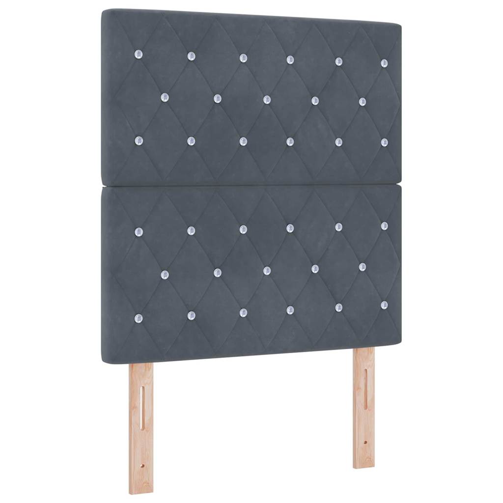 Boxspringbed met hoofdeinde Donkergrijs 80 x 200 cm Fluweel is nu te koop bij PeponiXL, paradijselijk wonen!