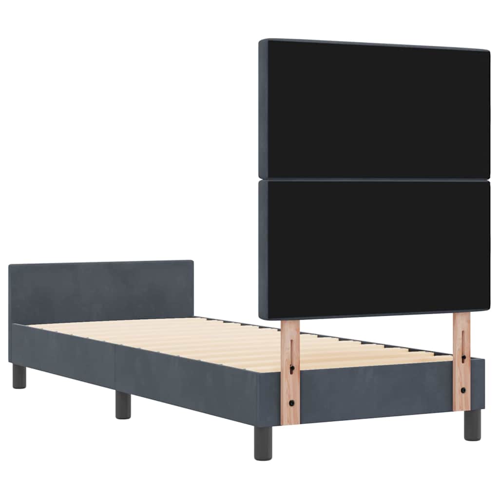 Boxspringbed met hoofdeinde Donkergrijs 80 x 200 cm Fluweel is nu te koop bij PeponiXL, paradijselijk wonen!