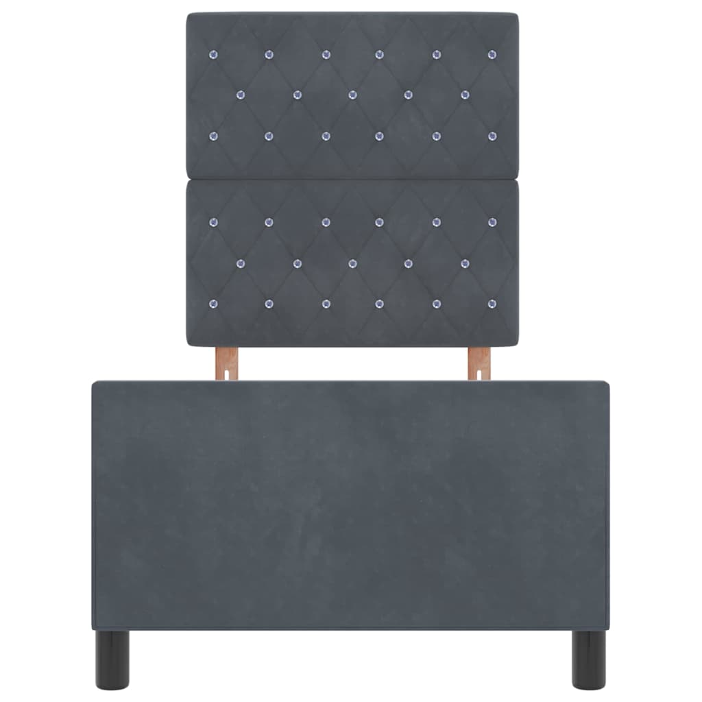 Boxspringbed met hoofdeinde Donkergrijs 80 x 200 cm Fluweel is nu te koop bij PeponiXL, paradijselijk wonen!