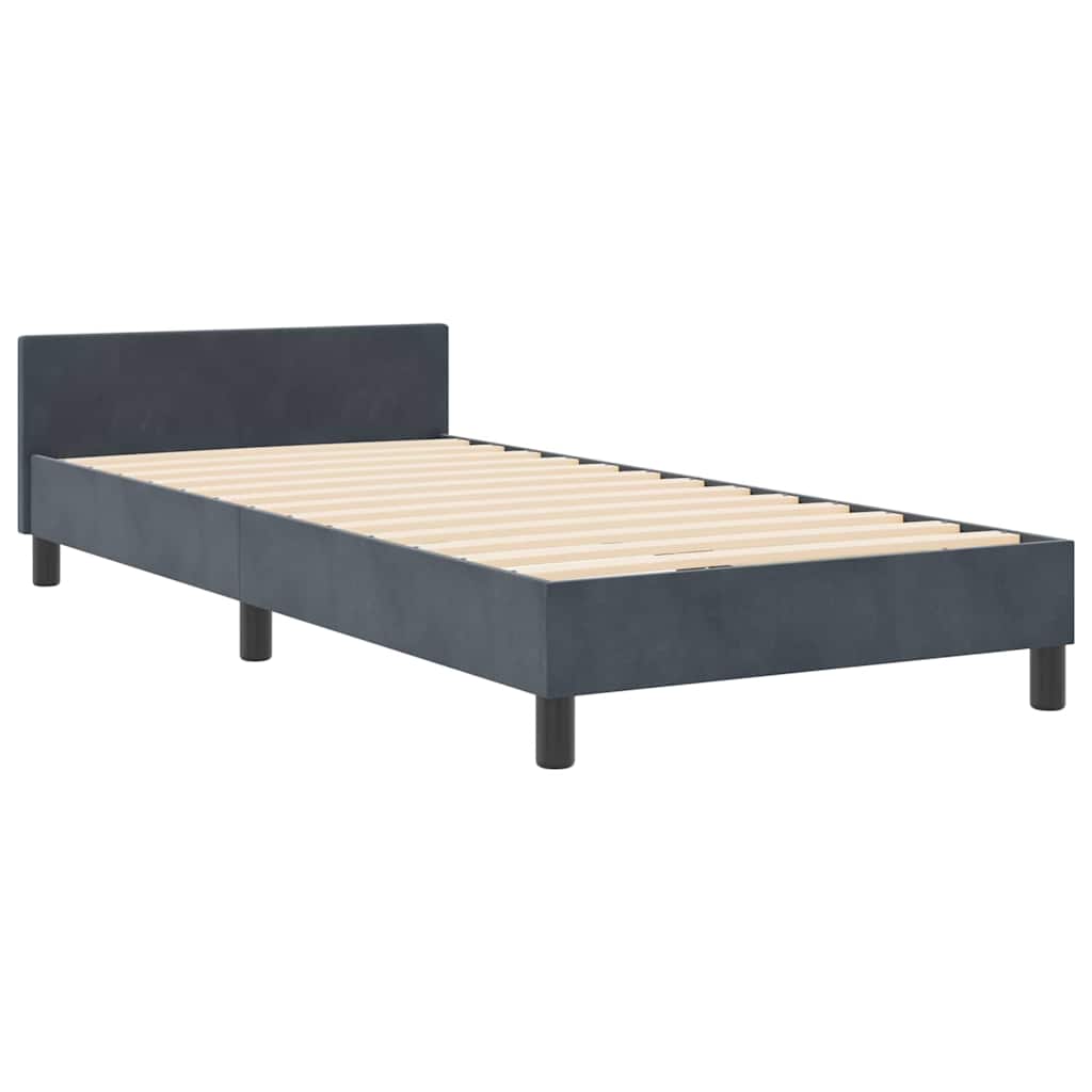 Boxspringbed met hoofdeinde Donkergrijs 90 x 190 cm Fluweel is nu te koop bij PeponiXL, paradijselijk wonen!