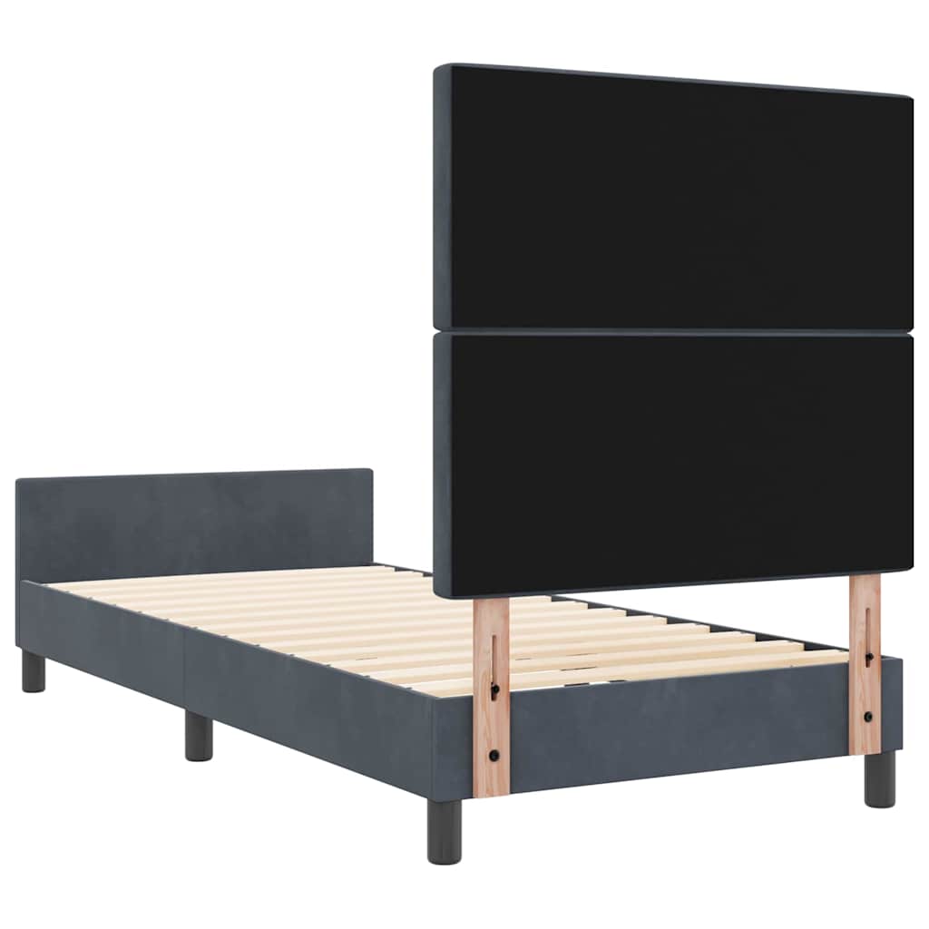 Boxspringbed met hoofdeinde Donkergrijs 90 x 190 cm Fluweel is nu te koop bij PeponiXL, paradijselijk wonen!