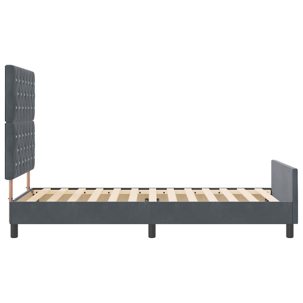 Boxspringbed met hoofdeinde Donkergrijs 90 x 190 cm Fluweel is nu te koop bij PeponiXL, paradijselijk wonen!