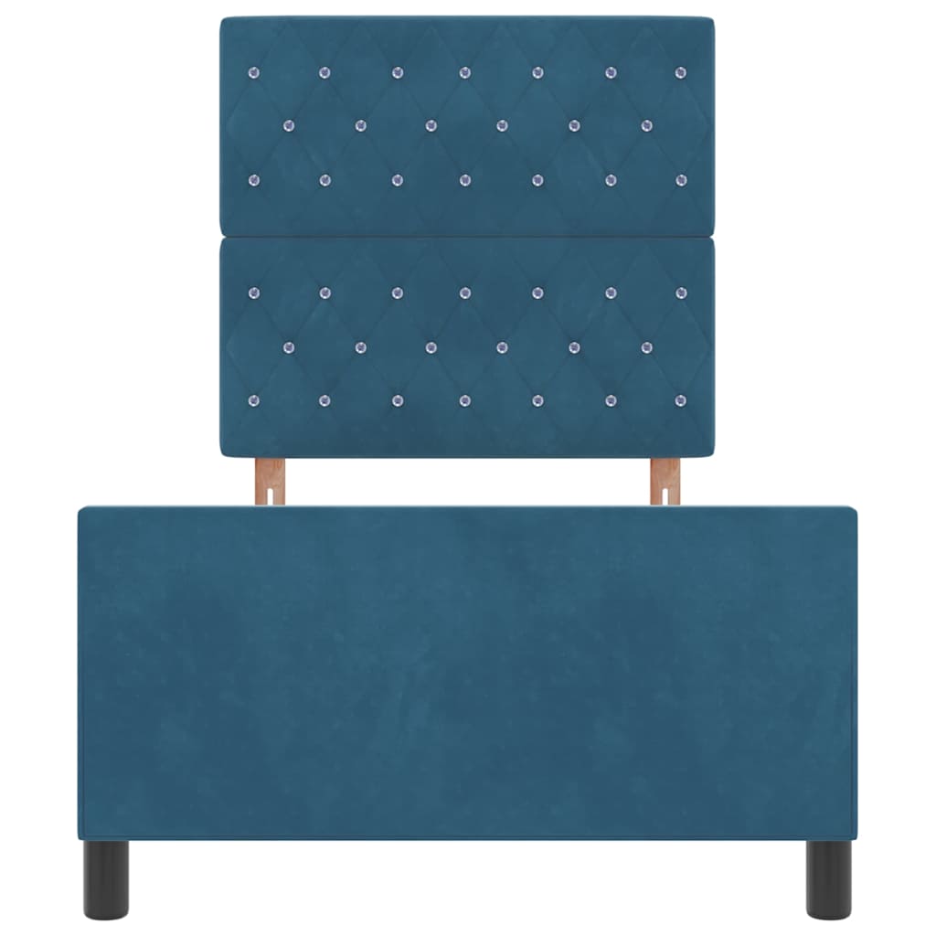 Boxspringbed met hoofdeinde Donkerblauw 90 x 190 cm Fluweel is nu te koop bij PeponiXL, paradijselijk wonen!