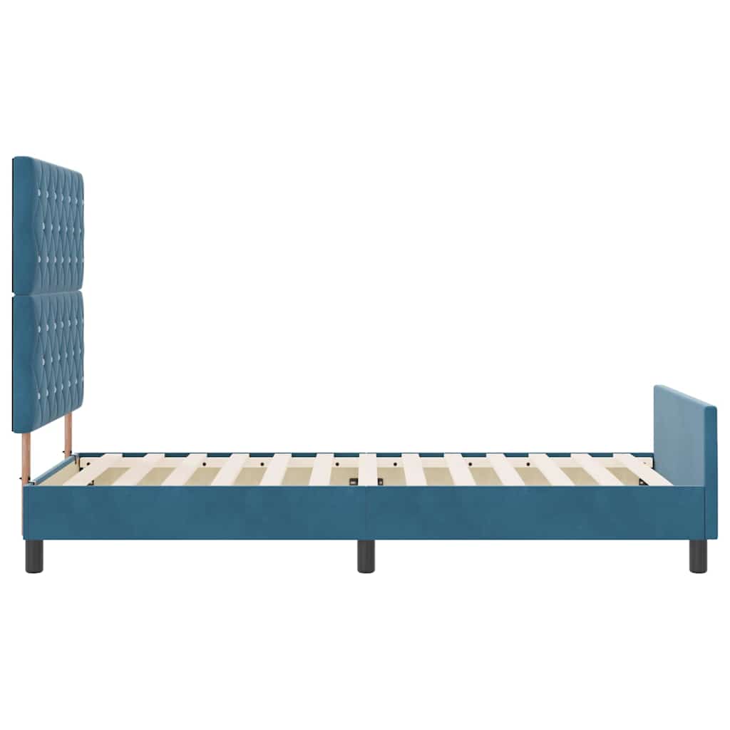 Boxspringbed met hoofdeinde Donkerblauw 90 x 190 cm Fluweel is nu te koop bij PeponiXL, paradijselijk wonen!