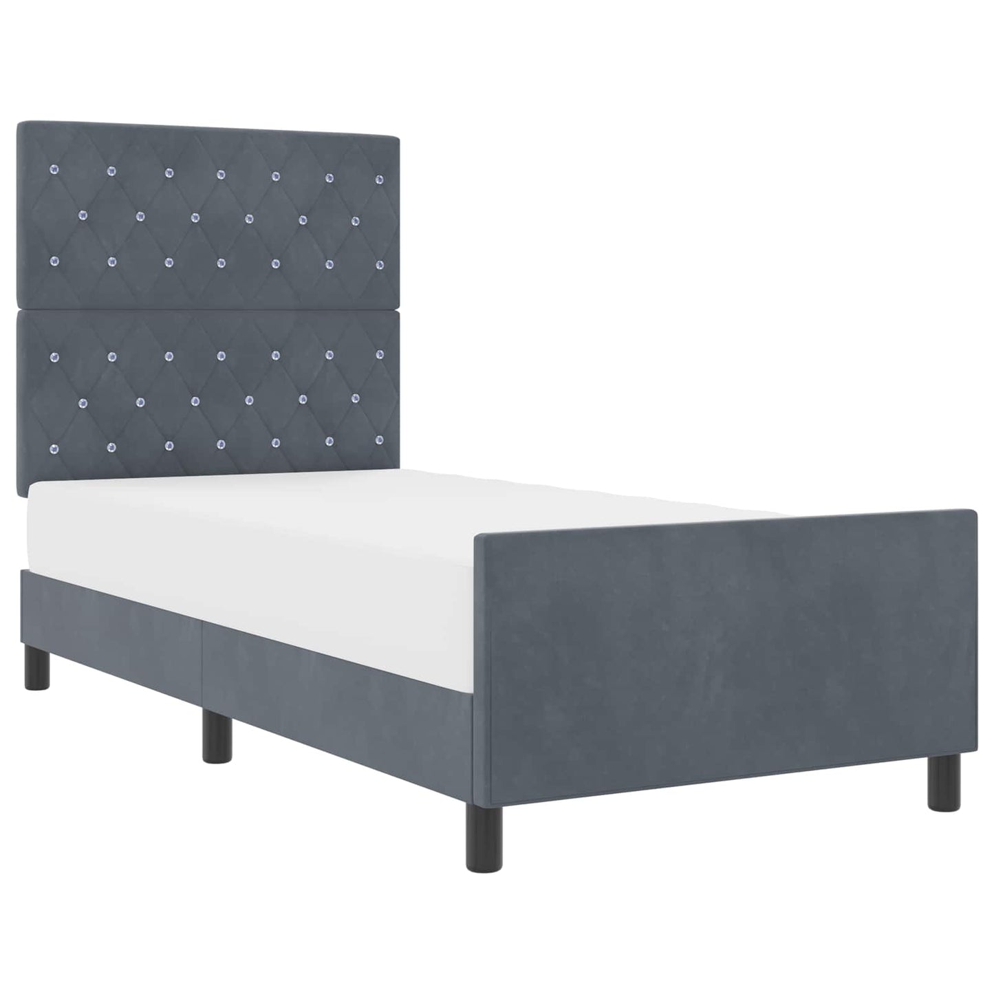 Boxspringbed met hoofdeinde Donkergrijs 90 x 200 cm Fluweel is nu te koop bij PeponiXL, paradijselijk wonen!