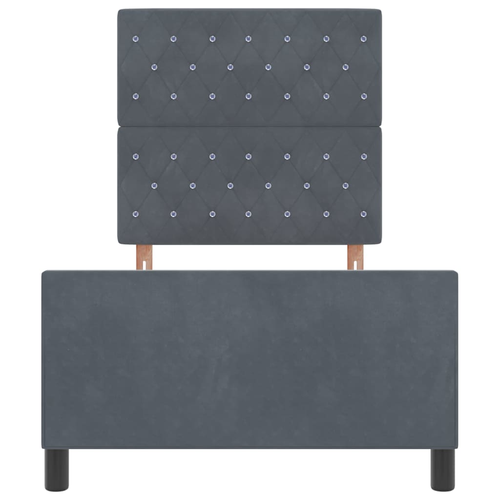 Boxspringbed met hoofdeinde Donkergrijs 90 x 200 cm Fluweel is nu te koop bij PeponiXL, paradijselijk wonen!