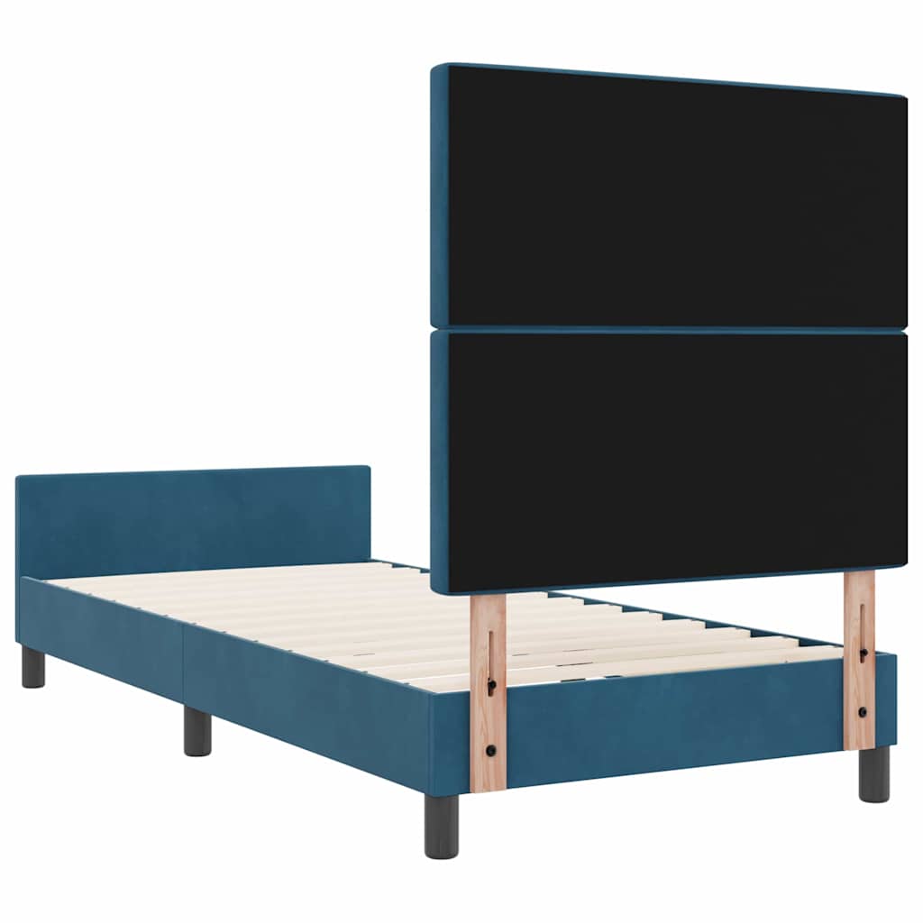 Boxspringbed met hoofdeinde Donkerblauw 90 x 200 cm Fluweel is nu te koop bij PeponiXL, paradijselijk wonen!