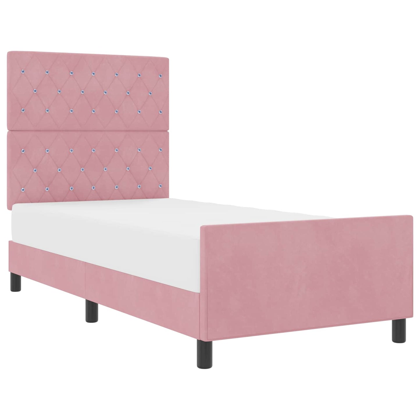 Boxspringbed met hoofdeinde Roze 90 x 200 cm Fluweel is nu te koop bij PeponiXL, paradijselijk wonen!