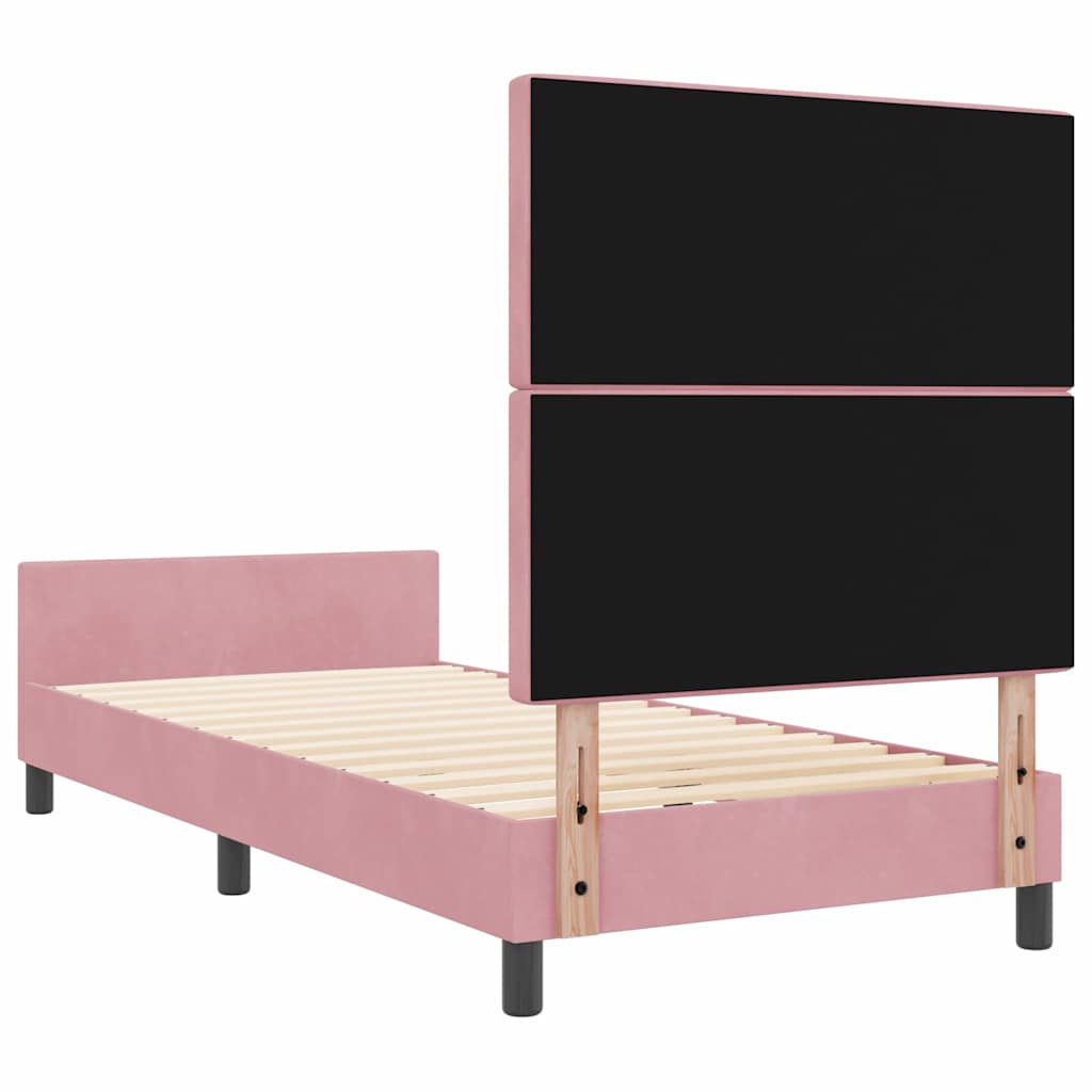 Boxspringbed met hoofdeinde Roze 90 x 200 cm Fluweel is nu te koop bij PeponiXL, paradijselijk wonen!