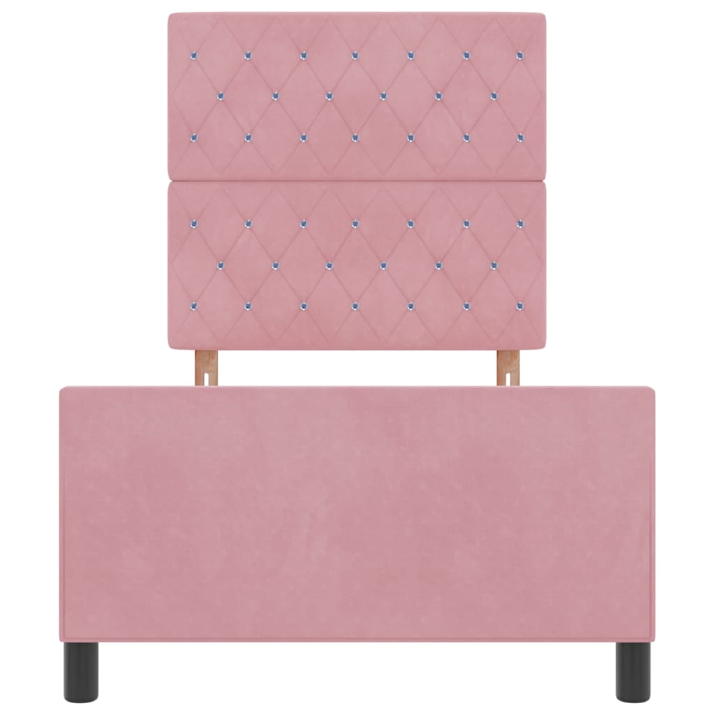 Boxspringbed met hoofdeinde Roze 90 x 200 cm Fluweel is nu te koop bij PeponiXL, paradijselijk wonen!