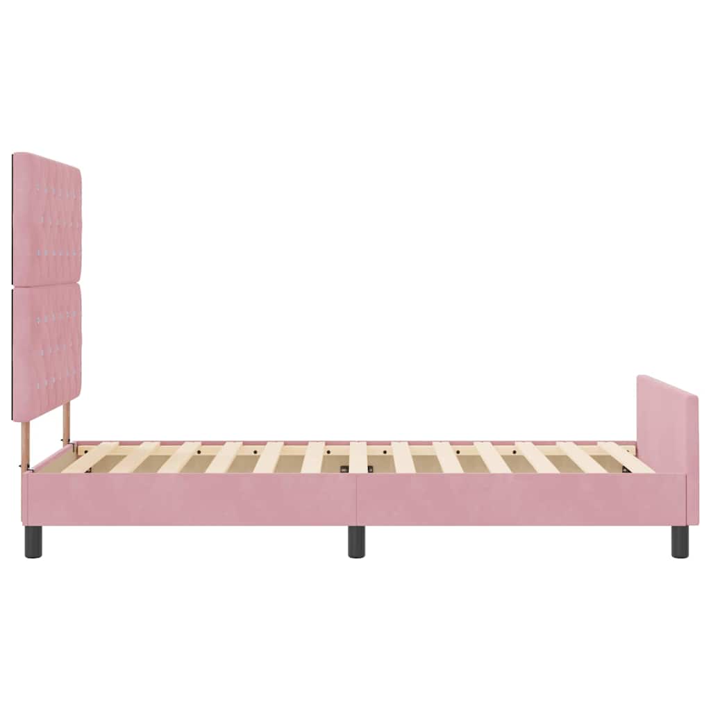 Boxspringbed met hoofdeinde Roze 90 x 200 cm Fluweel is nu te koop bij PeponiXL, paradijselijk wonen!