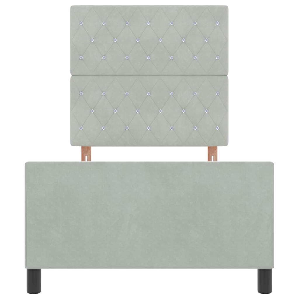 Boxspringbed met hoofdeinde Lichtgrijs 100 x 200 cm Fluweel is nu te koop bij PeponiXL, paradijselijk wonen!