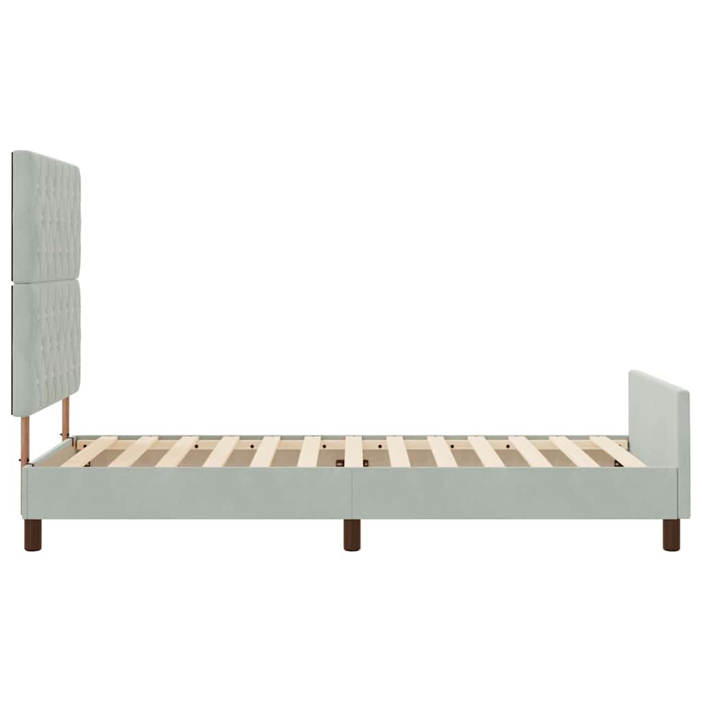 Boxspringbed met hoofdeinde Lichtgrijs 100 x 200 cm Fluweel is nu te koop bij PeponiXL, paradijselijk wonen!