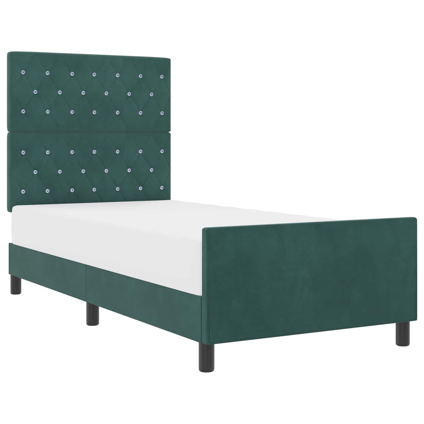 Boxspringbed met hoofdeinde Donkergroen 100 x 200 cm Fluweel is nu te koop bij PeponiXL, paradijselijk wonen!