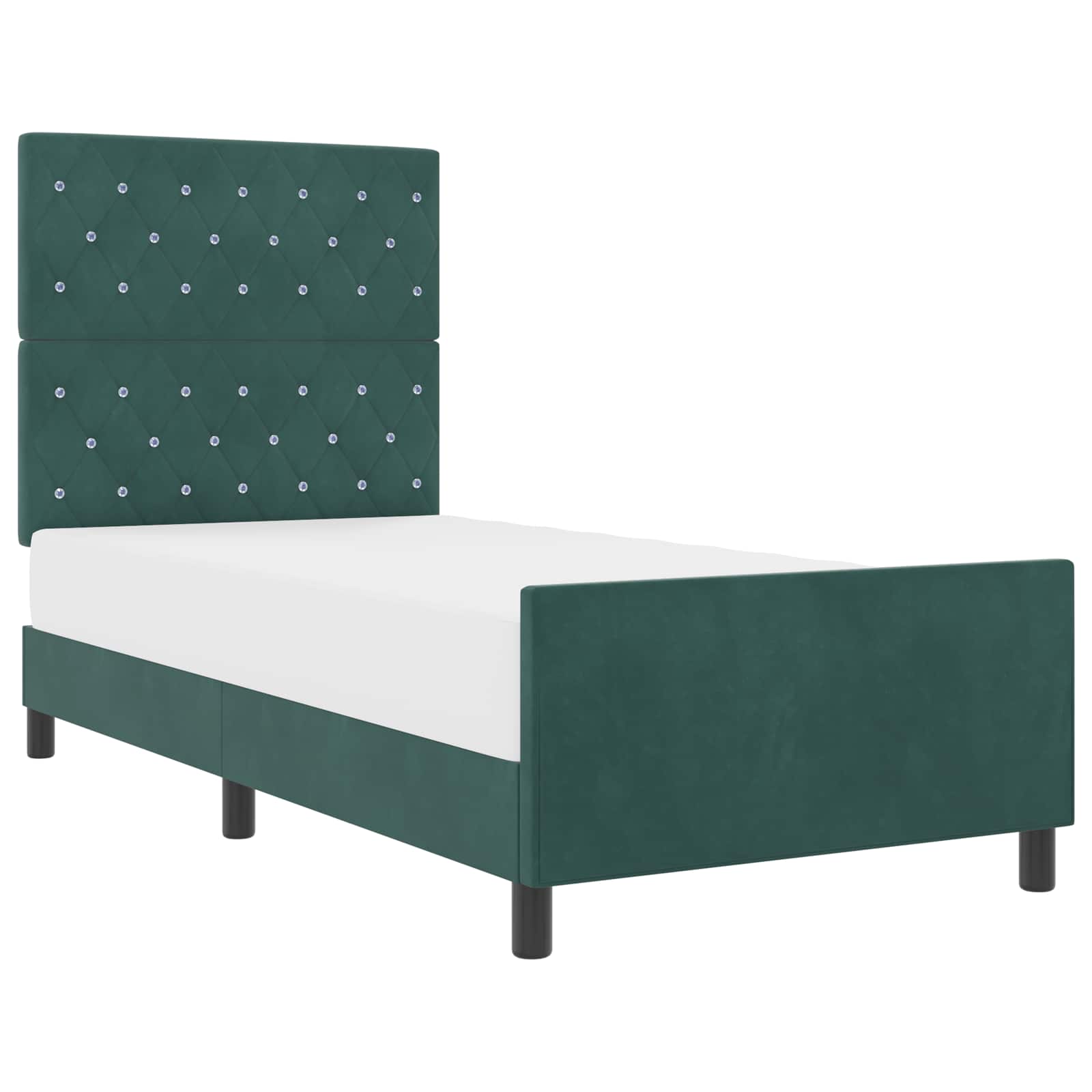 Boxspringbed met hoofdeinde Donkergroen 100 x 200 cm Fluweel is nu te koop bij PeponiXL, paradijselijk wonen!