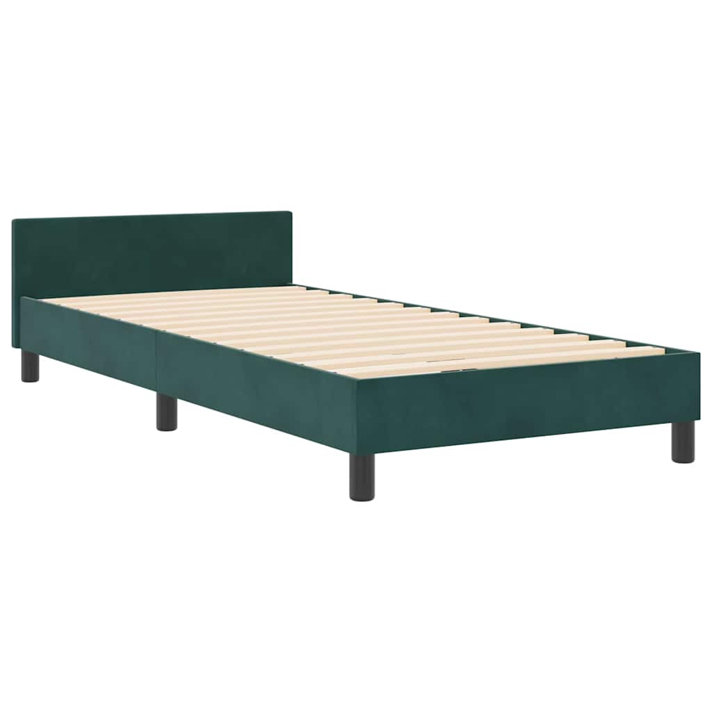 Boxspringbed met hoofdeinde Donkergroen 100 x 200 cm Fluweel is nu te koop bij PeponiXL, paradijselijk wonen!
