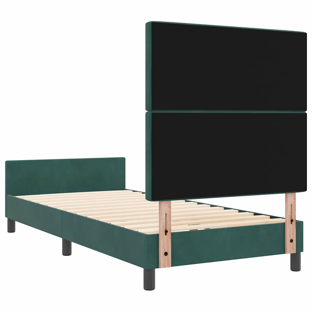Boxspringbed met hoofdeinde Donkergroen 100 x 200 cm Fluweel is nu te koop bij PeponiXL, paradijselijk wonen!