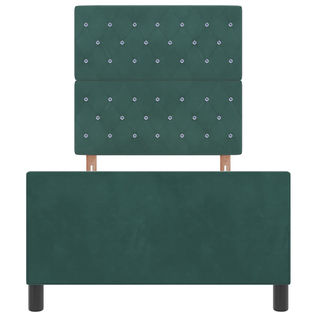 Boxspringbed met hoofdeinde Donkergroen 100 x 200 cm Fluweel is nu te koop bij PeponiXL, paradijselijk wonen!