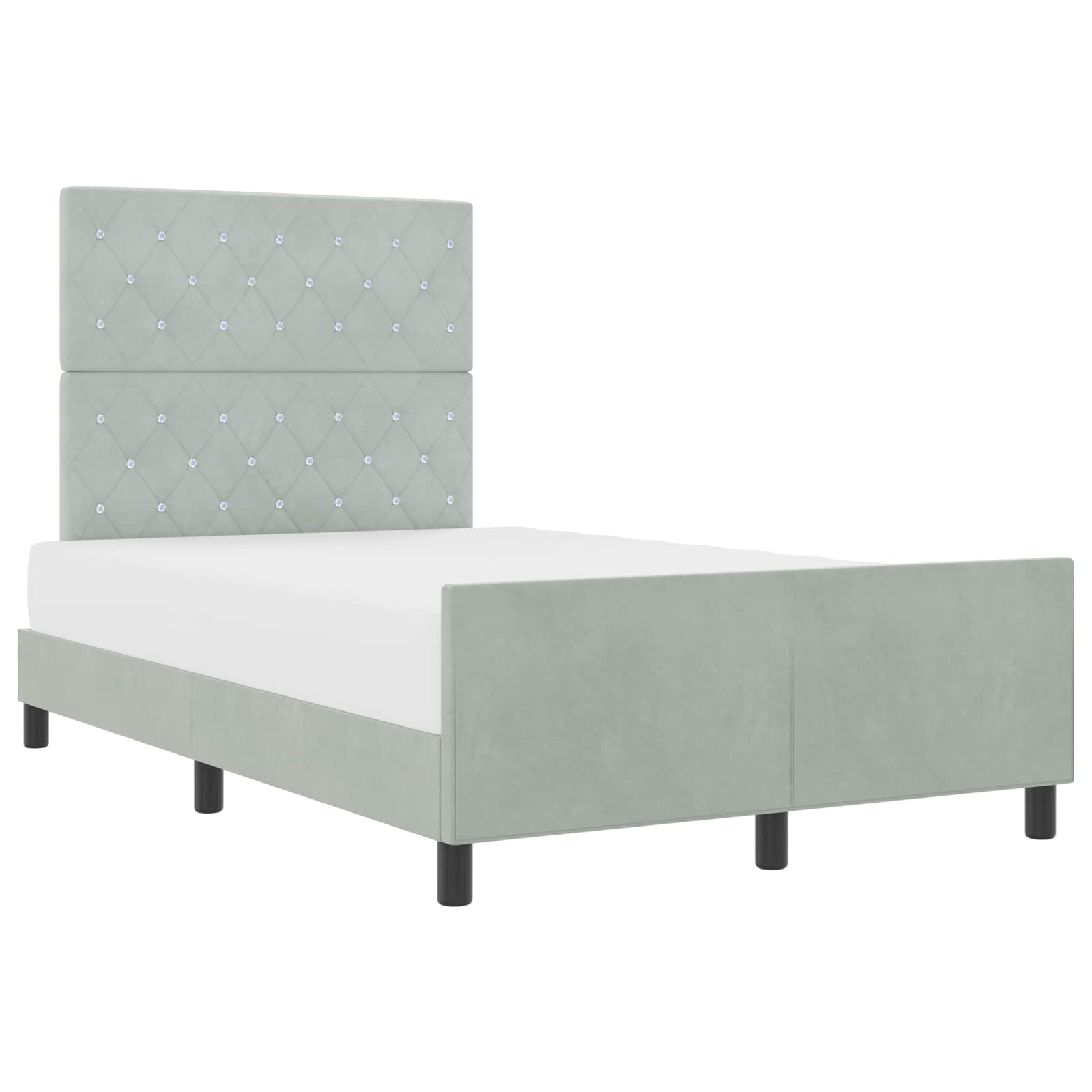 Boxspringbed met hoofdeinde Lichtgrijs 120 x 200 cm Fluweel is nu te koop bij PeponiXL, paradijselijk wonen!