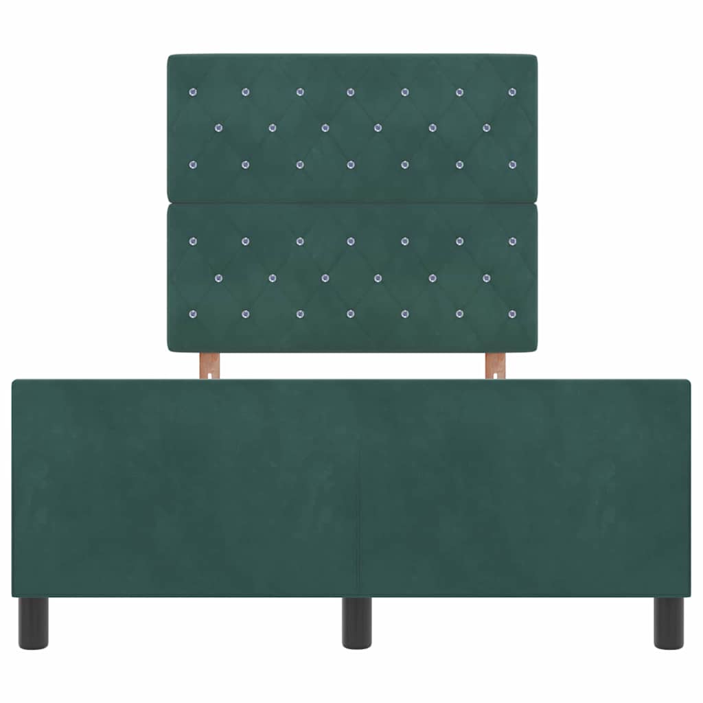 Boxspringbed met hoofdeinde Donkergroen 120 x 200 cm Fluweel is nu te koop bij PeponiXL, paradijselijk wonen!